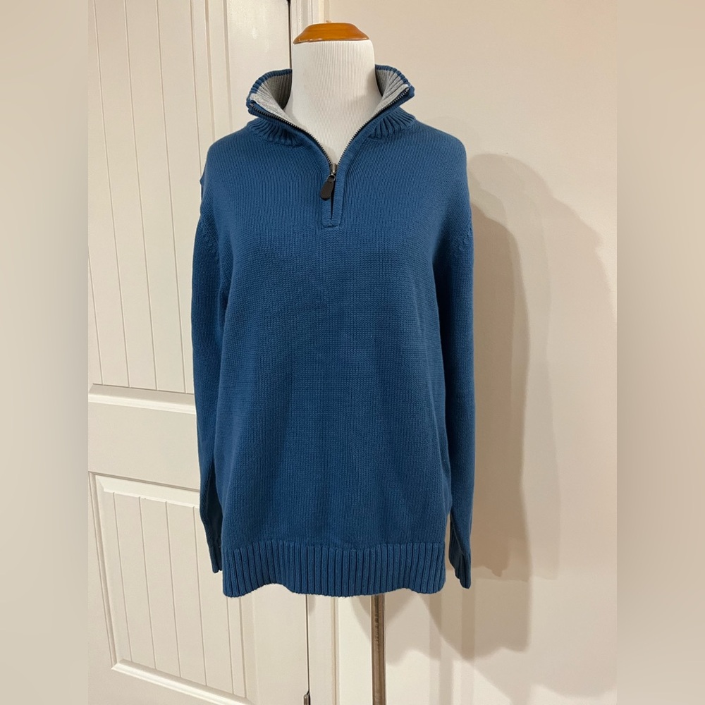 L.L. Bean Men's Blue 1/4 Zip-Up Sweater